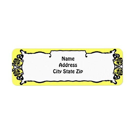 Art Nouveau Floral Border Etiket (Voorkant)
