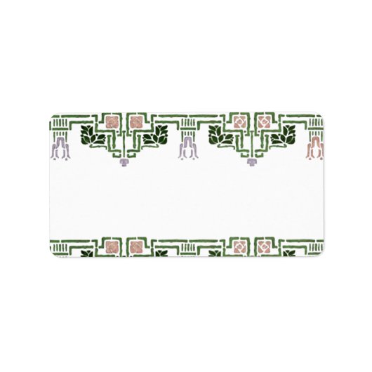 Art Nouveau Floral Border Etiket (Voorkant)