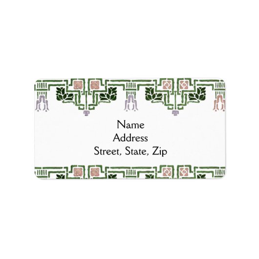Art Nouveau Floral Border Etiket (Voorkant)