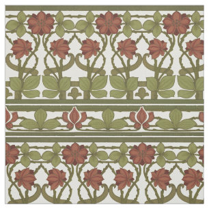Art Nouveau Floral Border Frieze Pattern Stof