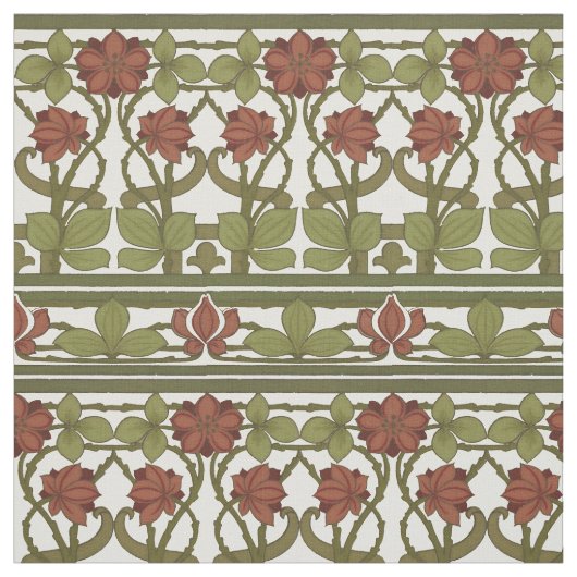Art Nouveau Floral Border Frieze Pattern Stof (Swatch)