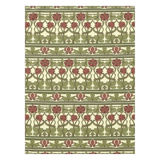 Art Nouveau Floral Border Frieze Pattern Tafelkleed (Voorkant)