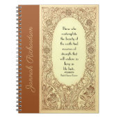  Art Nouveau Floral Border Quote Naam Notitieboek (Voorkant)
