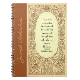  Art Nouveau Floral Border Quote Naam Notitieboek