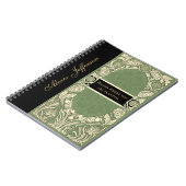 Art Nouveau Floral Border Quote Name Elegant Notitieboek (Linkerzijde)