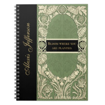 Art Nouveau Floral Border Quote Name Elegant