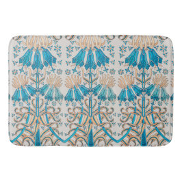 Art Nouveau Floral Botanical Blue Cream Patroon Badmat