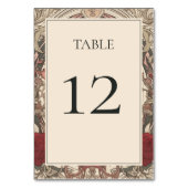 Art Nouveau Floral Bourgondië bruiloft Kaart (Voorkant)