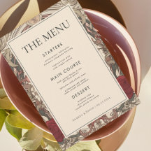  Art Nouveau Floral Bourgondië bruiloft