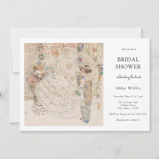  Art Nouveau Floral Bridal Kaart (Voorkant)