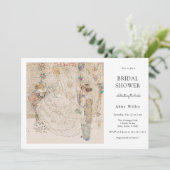 Art Nouveau Floral Bridal Kaart (Staand voorkant)