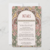 Art Nouveau Floral bruiloft Details Behuizing Kaar Kaart (Voorkant)