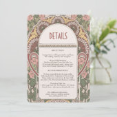 Art Nouveau Floral bruiloft Details Behuizing Kaar Kaart (Staand voorkant)