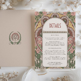 Art Nouveau Floral bruiloft Details Behuizing Kaar Kaart