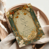 Art Nouveau Floral bruiloft Kaart