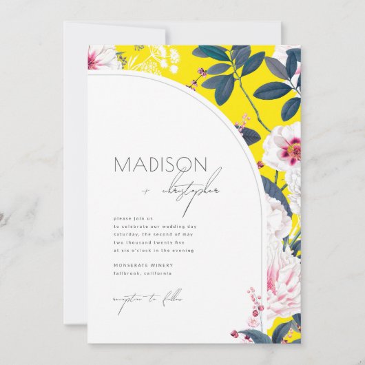 Art Nouveau Floral bruiloft uitnodiging (Voorkant)