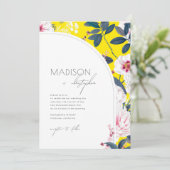 Art Nouveau Floral bruiloft uitnodiging (Staand voorkant)