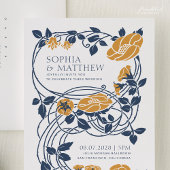 Art Nouveau Floral bruiloft uitnodiging