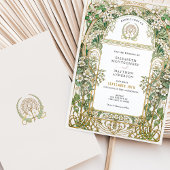 Art Nouveau Floral bruiloft uitnodiging