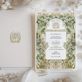 Art Nouveau Floral bruiloft uitnodiging