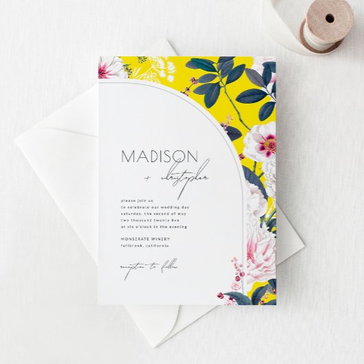 Art Nouveau Floral bruiloft uitnodiging