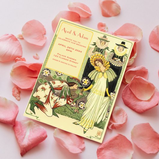  Art Nouveau Floral bruiloft uitnodiging