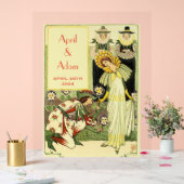  Art Nouveau Floral bruiloft uitnodiging Acryl Bord (Huwelijk)