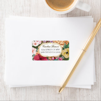 Art Nouveau Floral Calligraphy Address Etiket