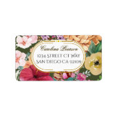 Art Nouveau Floral Calligraphy Address Etiket (Voorkant)