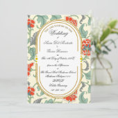 Art Nouveau Floral Calligraphy Invitation Kaart (Staand voorkant)