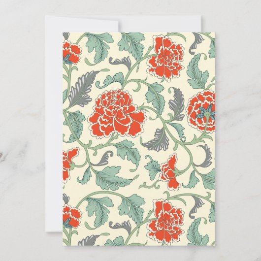 Art Nouveau Floral Calligraphy Invitation Kaart (Achterkant)