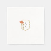 Art Nouveau Floral Crest Monogram Cocktail Servet (Voorkant)
