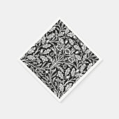 Art Nouveau Floral Damask, Black en White Servet (Hoek)
