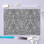 Art Nouveau Floral Damask, Black en White Tissuepapier (Craft)