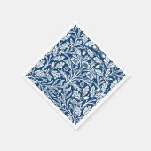 Art Nouveau Floral Damask, Cobalt Blue en White Servet (Hoek)