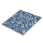 Art Nouveau Floral Damask, Cobalt Blue en White Tegeltje (Zijkant)