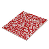 Art Nouveau Floral Damask, Dark Red en White Tegeltje (Zijkant)