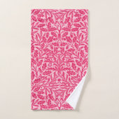 Art Nouveau Floral Damask, Deep Fuchsia Pink Bad Handdoek (Handdoek)