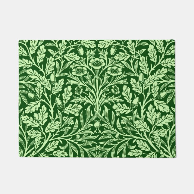Art Nouveau Floral Damask, Emerald Green Deurmat (Voorkant)