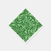 Art Nouveau Floral Damask, Emerald Green Servet (Hoek)