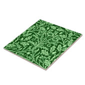 Art Nouveau Floral Damask, Emerald Green Tegeltje (Zijkant)