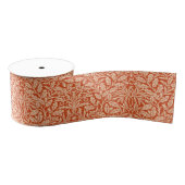 Art Nouveau Floral Damask, Mandarin Oranje Grosgrain Lint (Spoel)