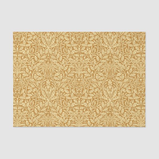 Art Nouveau Floral Damask, Mustard Yellow en Gold Tissuepapier (Voorkant)