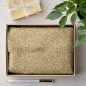 Art Nouveau Floral Damask, Mustard Yellow en Gold Tissuepapier (Geschenk)