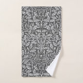 Art Nouveau Floral Damask, Silver Grey / Grey Bad Handdoek (Handdoek)