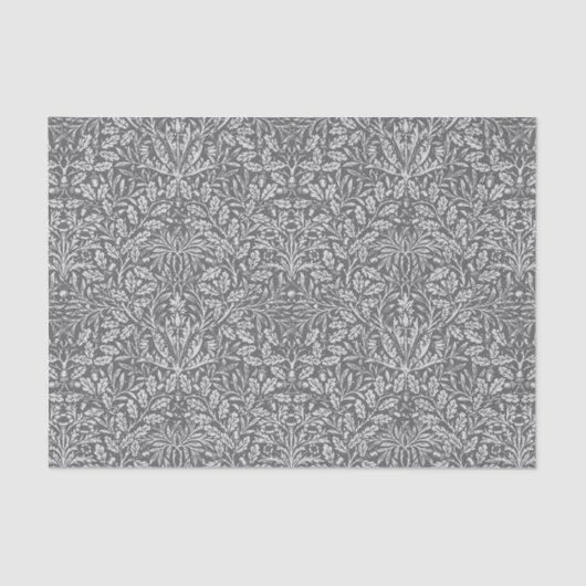 Art Nouveau Floral Damask, Silver Grey / Grey Tissuepapier (Voorkant)