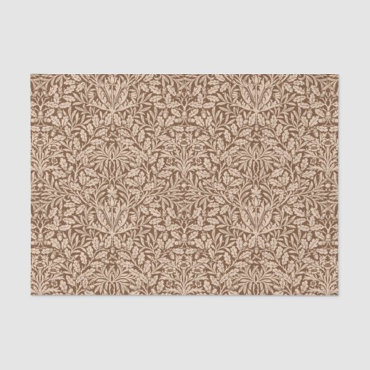 Art Nouveau Floral Damask, Taupe en Beige Tissuepapier (Voorkant)