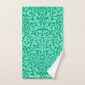 Art Nouveau Floral Damask, Turquoise en Aqua Bad Handdoek (Handdoek)