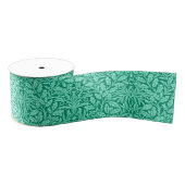 Art Nouveau Floral Damask, Turquoise en Aqua Grosgrain Lint (Spoel)