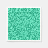Art Nouveau Floral Damask, Turquoise en Aqua Servet (Voorkant)